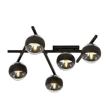 Plafoniera Moderna Teti Acciaio Nero 5 Luci E14 Ip20 Plafoniera Moderna Teti Acciaio Nero 5 Luci E14 Ip20
