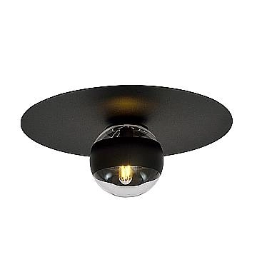 Plafoniera Minimal Mnemosine Acciaio Nero 1 Luce E14 Ip20