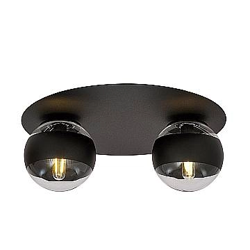 Plafoniera Minimal Mnemosine Acciaio Nero 2 Luci E14 Ip20