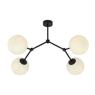 Plafoniera Minimal Iperione Acciaio Nero Bianco 4 Luci E14 Ip20