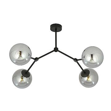Plafoniera Minimal Iperione Acciaio Nero Grigio 4 Luci E14 Ip20