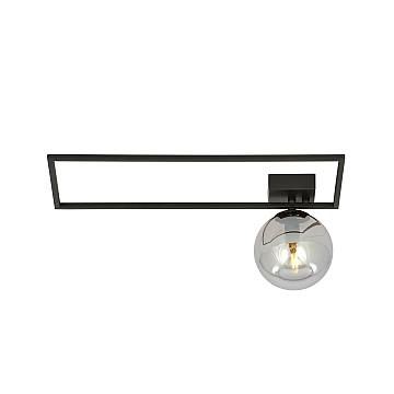 Plafoniera Moderna 1 Luce Perseo 1130/1A Acciaio Nero Vetro Fumè Plafoniera Moderna 1 Luce Perseo 1130/1A Acciaio Nero Vetro Fumè