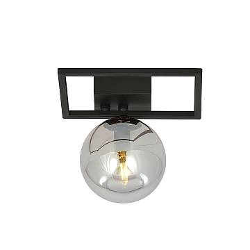Plafoniera Moderna 1 Luce Perseo 1130/1E Acciaio Nero Vetro Fumè Plafoniera Moderna 1 Luce Perseo 1130/1E Acciaio Nero Vetro Fumè