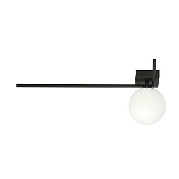 Plafoniera Moderna 1 Luce Perseo 1130/1F Acciaio Nero Vetro Opale Plafoniera Moderna 1 Luce Perseo 1130/1F Acciaio Nero Vetro Opale