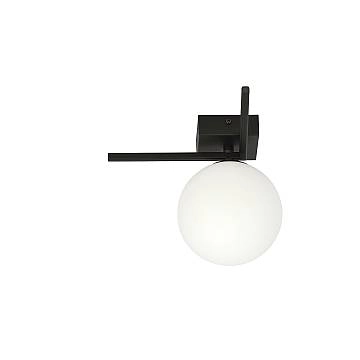 Plafoniera Moderna 1 Luce Perseo 1130/1G Acciaio Nero Vetro Opale Plafoniera Moderna 1 Luce Perseo 1130/1G Acciaio Nero Vetro Opale