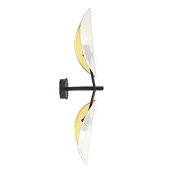 Applique 2 Luci Eridano A Braccio In Acciao Nero Bianco E Oro