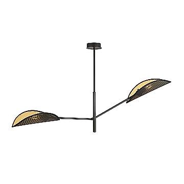 Lampadario 2 Luci Eridano In Acciao Nero E Oro Con Bracci Mobili