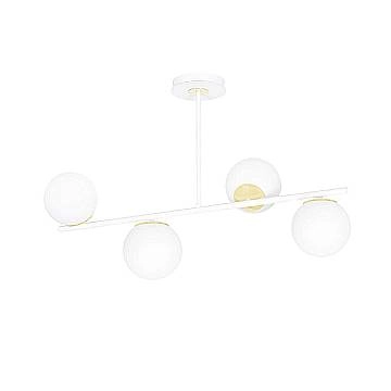 Plafoniera Contemporaneo Vishnu Acciaio Bianco 4 Luci E14 Ip20