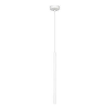 Lampadario 1 Luce Moderno Shu Acciaio Bianco E Paralume A Cilindro Sottile