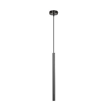 Lampadario 1 Luce Moderno Shu Acciaio Nero E Paralume A Cilindro Sottile