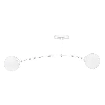 Plafoniera Moderna 2 Luci Susanoo In Acciaio Bianco E Vetri A Sfera In Bianco