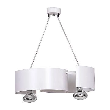 Lampadario Moderno 2 Luci Houyi In Acciao Bianco E Cromo