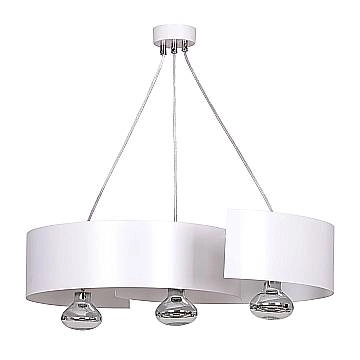 Lampadario Moderno 3 Luci Houyi In Acciao Bianco E Cromo