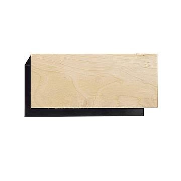Applique 1 Luce Merlino In Acciaio Nero Corpo Rettangolare E Legno Naturale