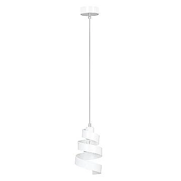 Sospensione Moderna 1 Luce Tristano In Acciaio Bianco Con Fasce A Spirale