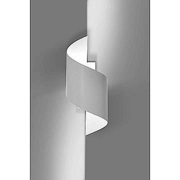 Applique Moderna 1 Luce Ubbe A Fascia In Acciaio Bianco