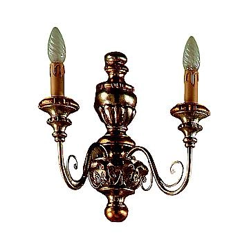 Applique In Legno Classico Argento Mecca 2 Luci Sparviero