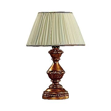 Lumetto In Legno Classico Oro Con Paralume 1 Luce Sparviero