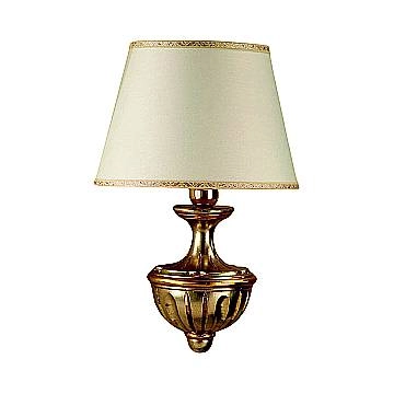 Applique In Legno Classico Argento Mecca Con Paralume 1 Luce Rondine