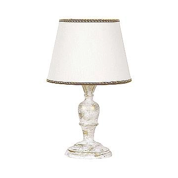 Lumetto In Legno Classico Bianco Oro Polvere 1 Luce Nibbio