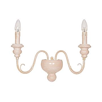 Applique In Legno Classico Ocra Sbiancato 2 Luci Anatra