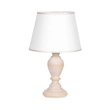 Lumetto In Legno Classico Ocra Sbiancato Con Paralume 1 Luce Anatra