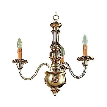 Lampadario In Legno Classico Argento Mecca 2 Luci Airone