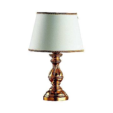 Lumetto In Legno Classico Oro Con Paralume 1 Luce Cicogna