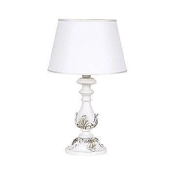 Lume In Legno Classico Bianco Opaco Con Paralume 1 Luce Fenicottero