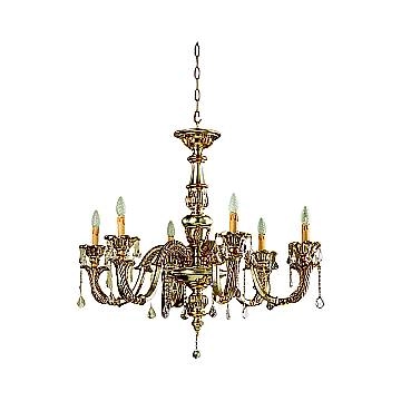 Lampadario In Legno Classico Argento Mecca 6 Luci Trampoliere