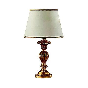 Lumetto In Legno Classico Oro Con Paralume 1 Luce Beccaccia