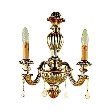 Applique In Legno Classico Argento Mecca 2 Luci Fagiano