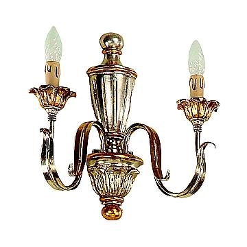 Applique In Legno Classico Argento Mecca 2 Luci Pernice
