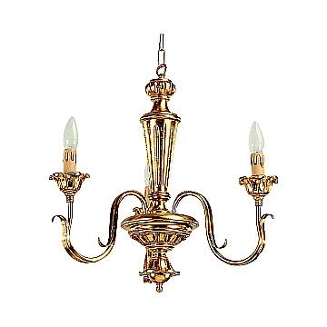 Lampadario In Legno Classico Oro 3 Luci Pernice