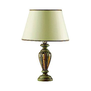 Lume In Legno Classico Verde Etrusco Oro Con Paralume 1 Luce Piccione