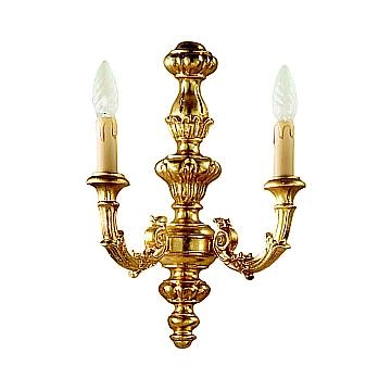 Applique In Legno Classico Oro 2 Luci Rondone