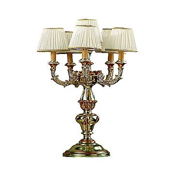 Lume In Legno Classico Argento Mecca Con Paralume 6 Luci Rondone