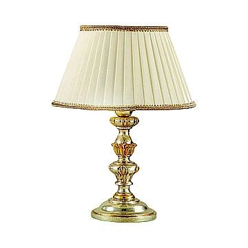 Lumetto In Legno Classico Oro Con Paralume 1 Luce Rondone