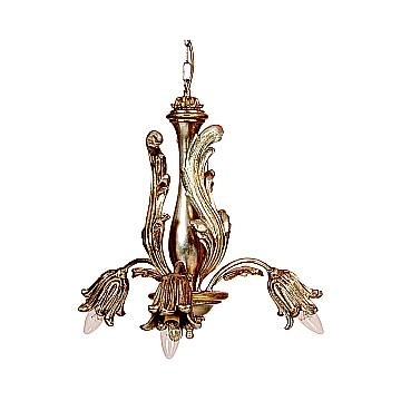 Lampadario In Legno Classico Argento Mecca 3 Luci Pappagallo