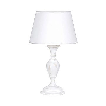 Lume In Legno Classico Bianco Sciupato Con Paralume 1 Luce Folaga