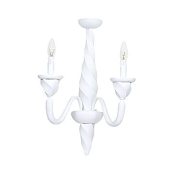 Applique In Legno Classico Bianco Opaco 2 Luci Coromorano