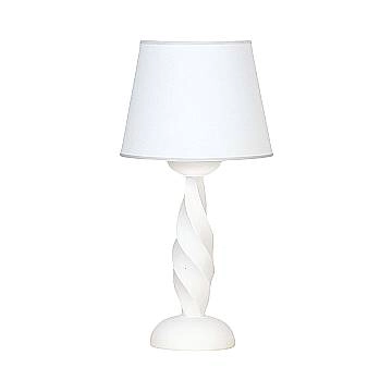 Lume In Legno Classico Bianco Opaco Con Paralume 1 Luce Coromorano