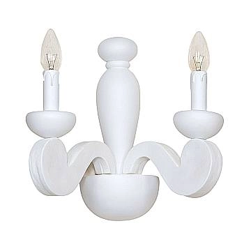 Applique In Legno Classico Bianco Opaco 2 Luci Sula
