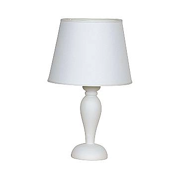 Lumetto In Legno Classico Bianco Opaco Con Paralume 1 Luce Sula