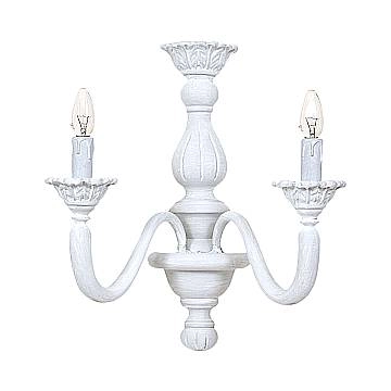 Applique In Legno Classico Grigio Sbiancato 2 Luci Falconidi