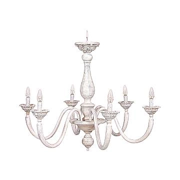 Lampadario In Legno Classico Cipria 6 Luci Falconidi