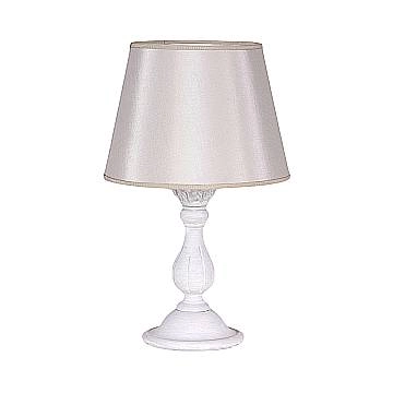 Lumetto In Legno Classico Grigio Sbiancato Con Paralume 1 Luce Falconidi