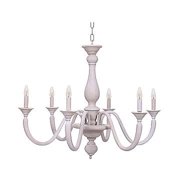 Lampadario In Legno Classico Tortora Sbiancato 6 Luci Laridi