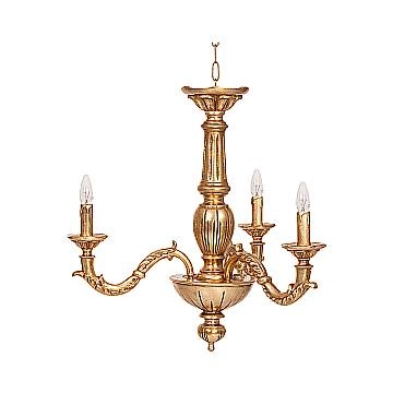 Lampadario In Legno Classico Oro 3 Luci Sternidi