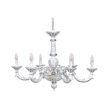 Lampadario In Legno Classico Bianco Argento Grigio Sfumato 6 Luci Sternidi